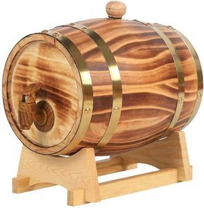 barril de madera dispensador whisky