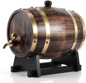 barril de madera dispensador oscuro