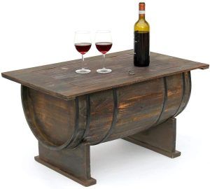 mesa auxiliar madera de barril - decobarril