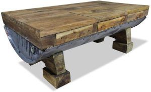 mesa centro madera reciclada - decobarril