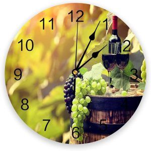 reloj de pared barril - cuba y uvas - decobarril