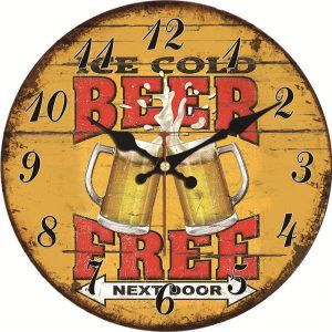 reloj de pared barril - free beer - decobarril
