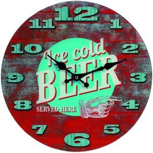 reloj de pared barril - ice cold beer - decobarril