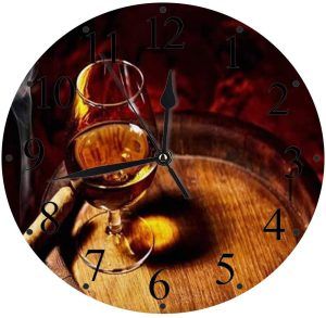 reloj de pared barril - vaso whisky - decobarril